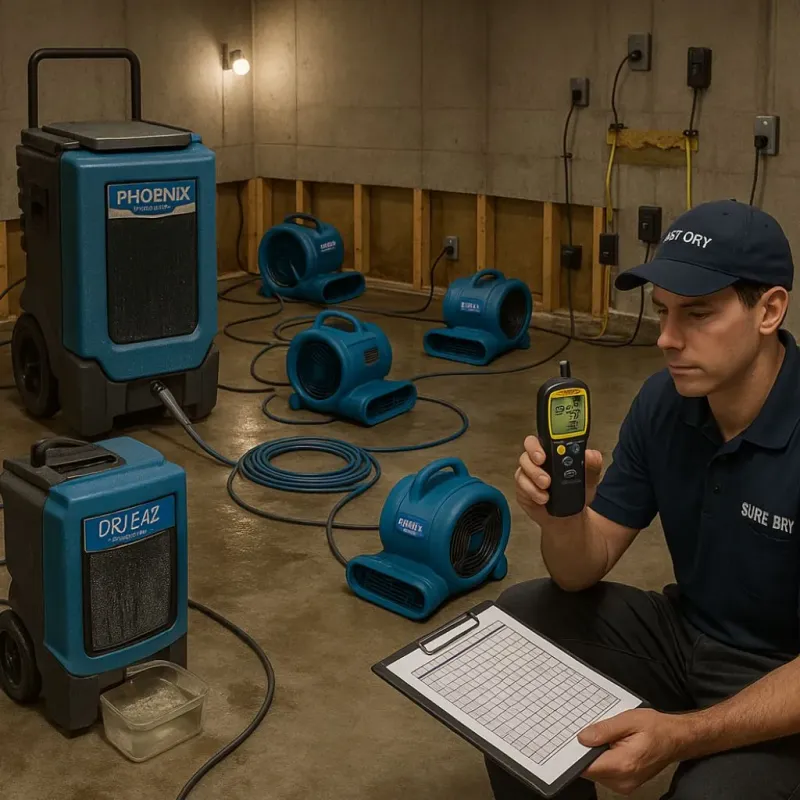Structural Drying and Dehumidification process in Bellevue, WA